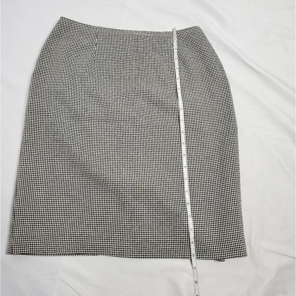 VINTAGE 90s skirt micro houndstooth dark academia pencil S - Picture 9 of 9